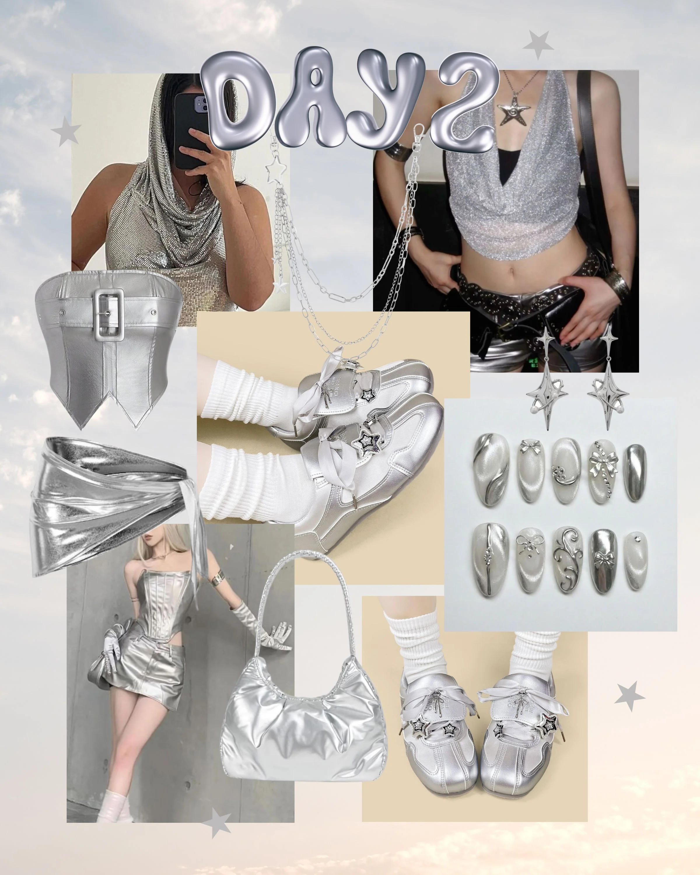 Celestial Metallic Silver Star Charm Sneakers - Women's - Image 12