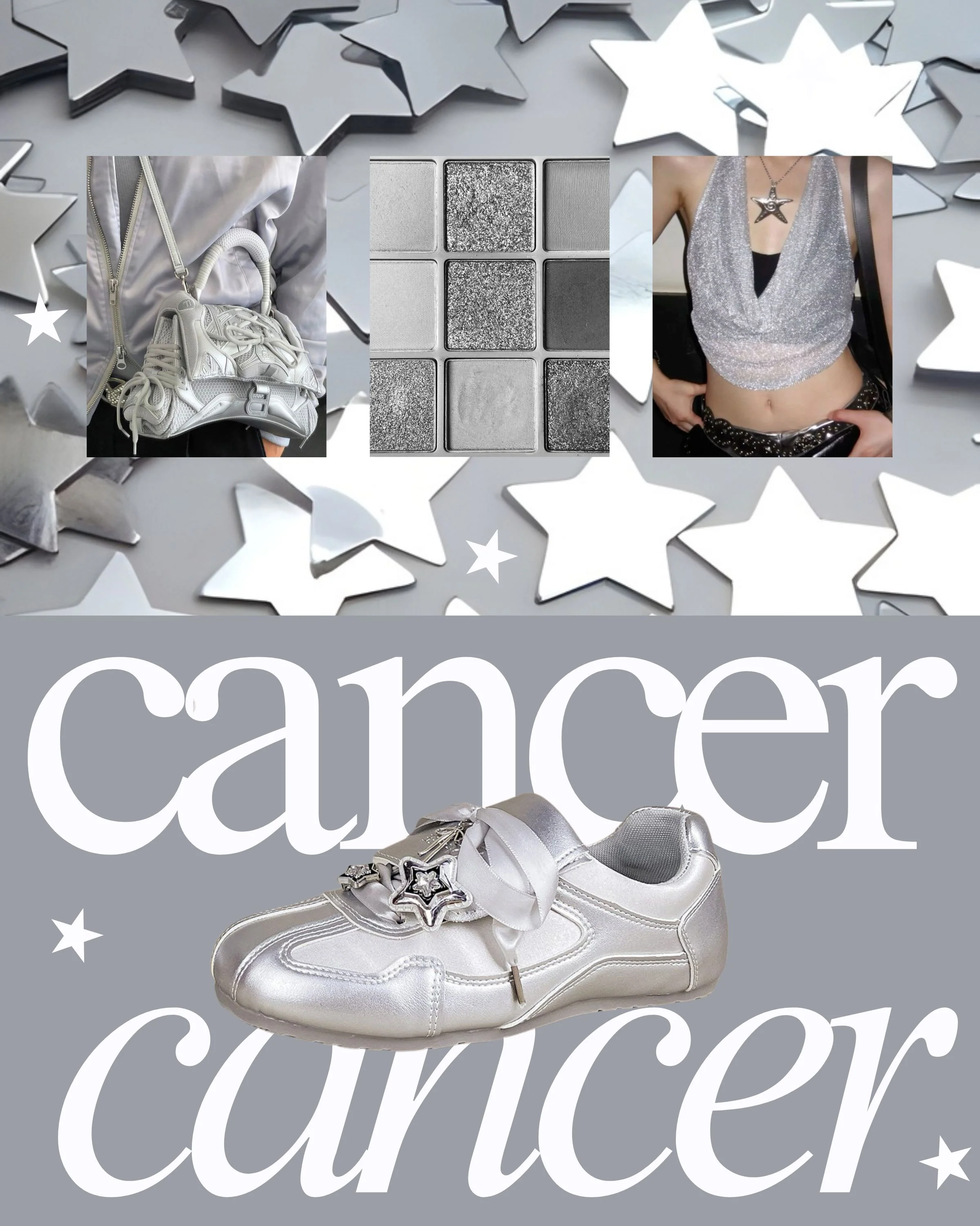 Celestial Metallic Silver Star Charm Sneakers - Women's - Image 13