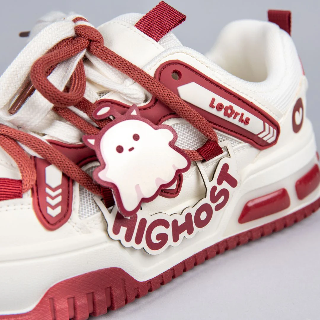 *CLEARANCE* Friendly Ghost Chunky Casual Red Sneakers - Unisex - Image 2