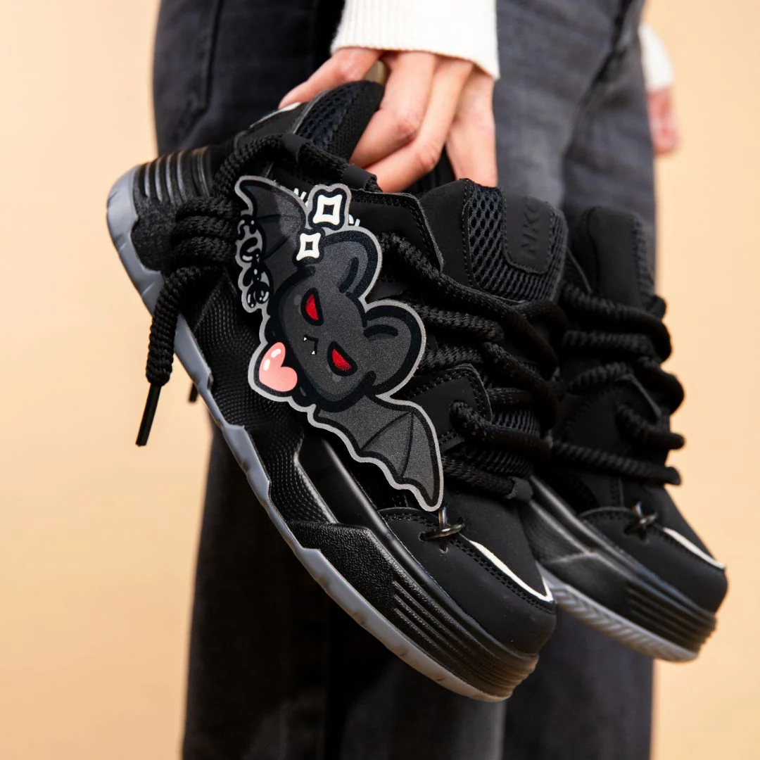 *CLEARANCE* Kawaii Bat Midnight Black Chunky Shoes - Unisex - Image 6