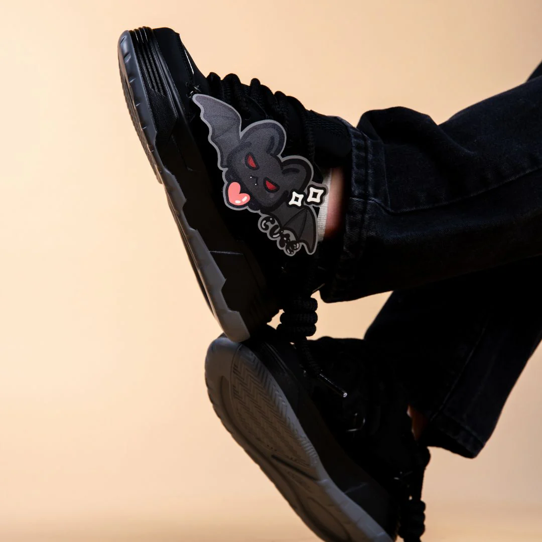 *CLEARANCE* Kawaii Bat Midnight Black Chunky Shoes - Unisex - Image 8