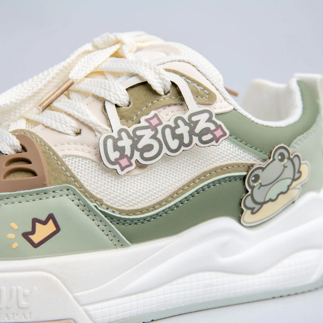 *CLEARANCE* Kawaii Crown Frog Prince Casual Green Shoes - Women's - Image 2