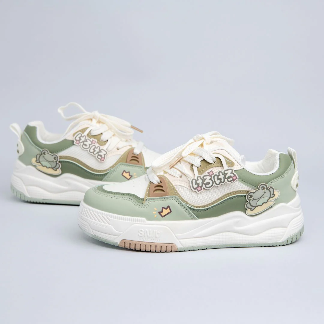 *CLEARANCE* Kawaii Crown Frog Prince Casual Green Shoes - Women's - Image 3