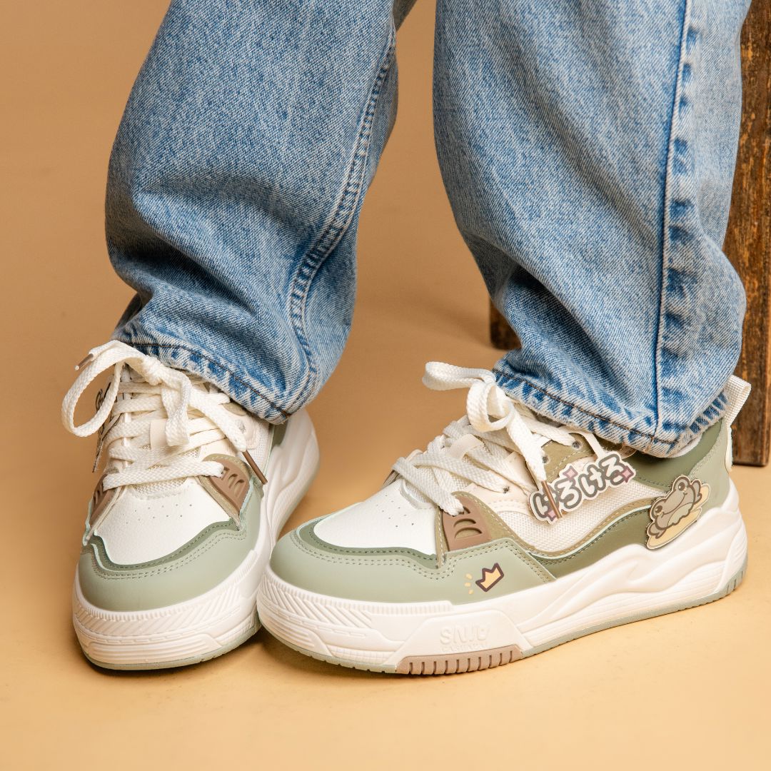 *CLEARANCE* Kawaii Crown Frog Prince Casual Green Shoes - Women's - Image 6
