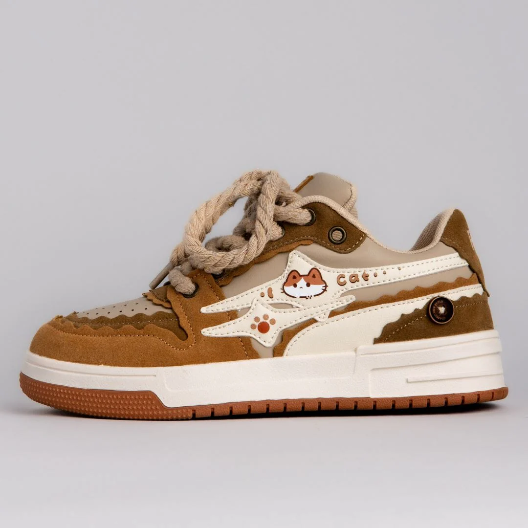 *CLEARANCE* Kawaii Miao Kitty Chunky Brown Shoes - Unisex - Image 7