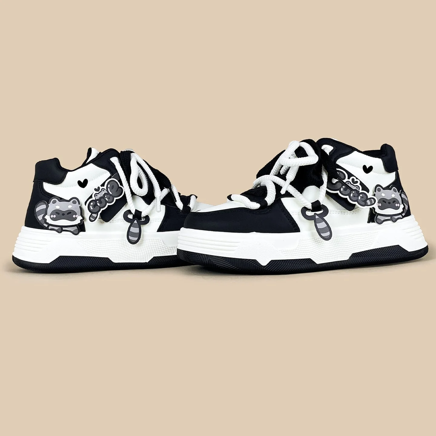 *CLEARANCE* Kawaii Raccoon Chunky Mid Top Shoes - Women's - Image 3