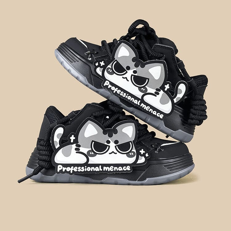 Shadow Meow Chunky Casual Black Sneakers – Unisex - Image 2