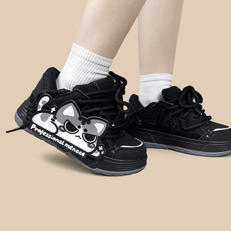 Shadow Meow Chunky Casual Black Sneakers – Unisex - Image 5