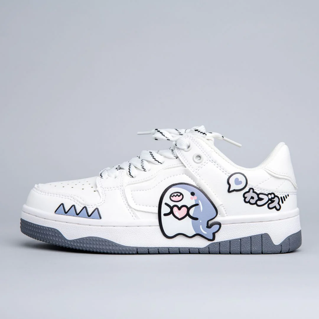 *CLEARANCE* Ultra Chubby Kabbu Sharku Casual White Sneakers - Women's