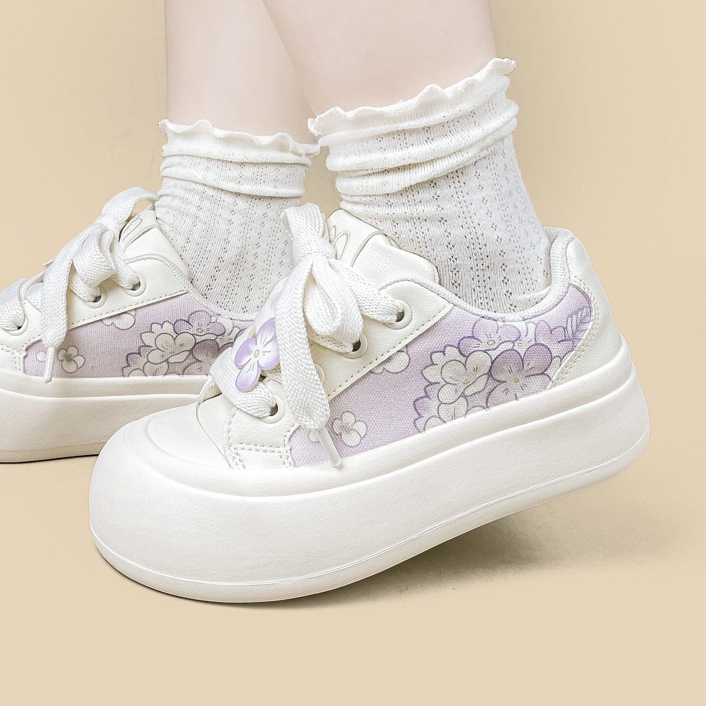 Lilac Floral Dream Chunky Sneakers - Women's - Image 9