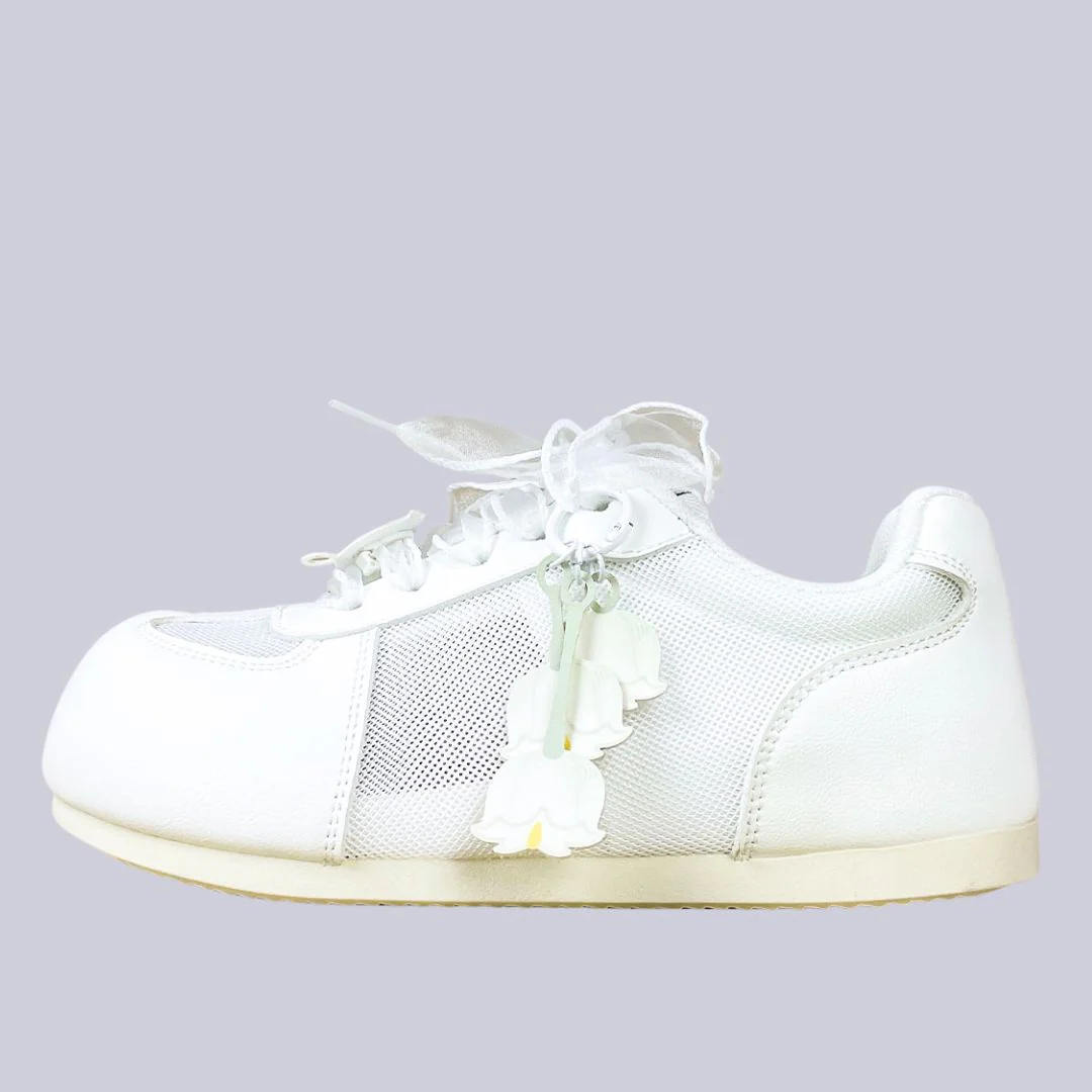 Lily of the Valley White Mesh Sneakers – Women’s - Image 2