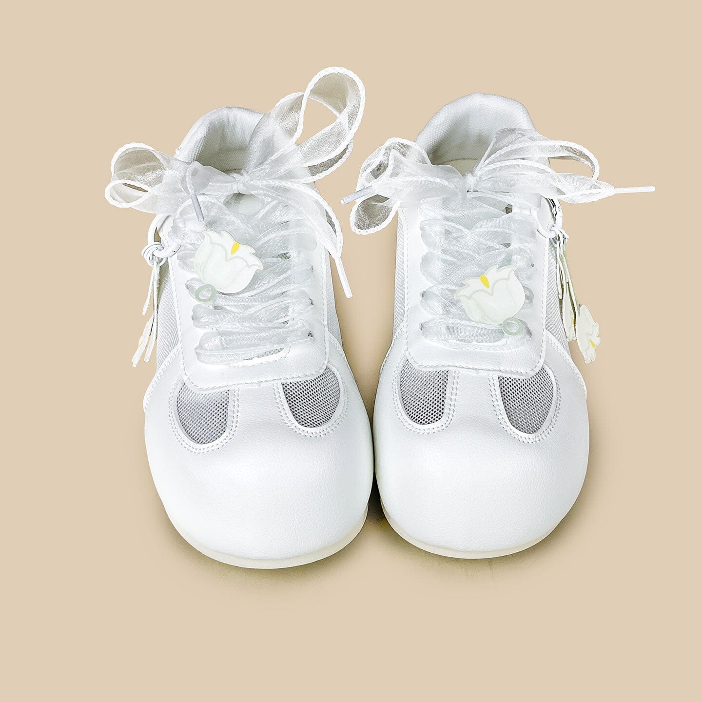 Lily of the Valley White Mesh Sneakers – Women’s - Image 4