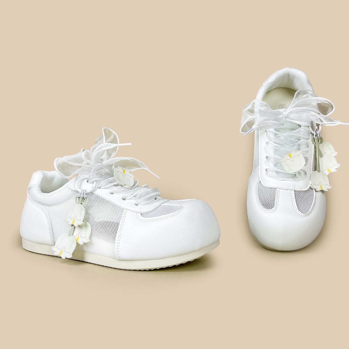 Lily of the Valley White Mesh Sneakers – Women’s - Image 5