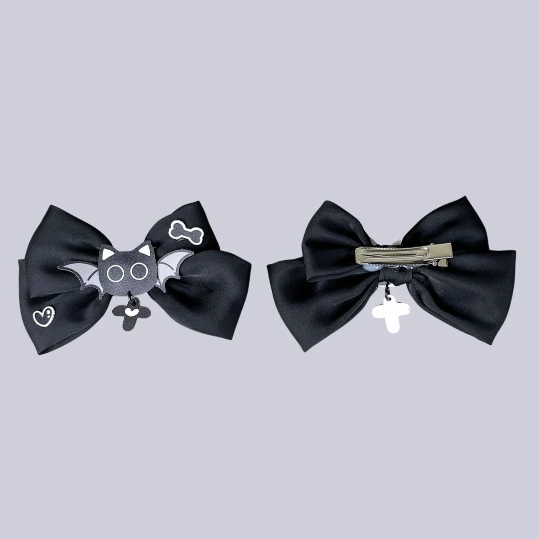 Midnight Bat Kitty Bow Set