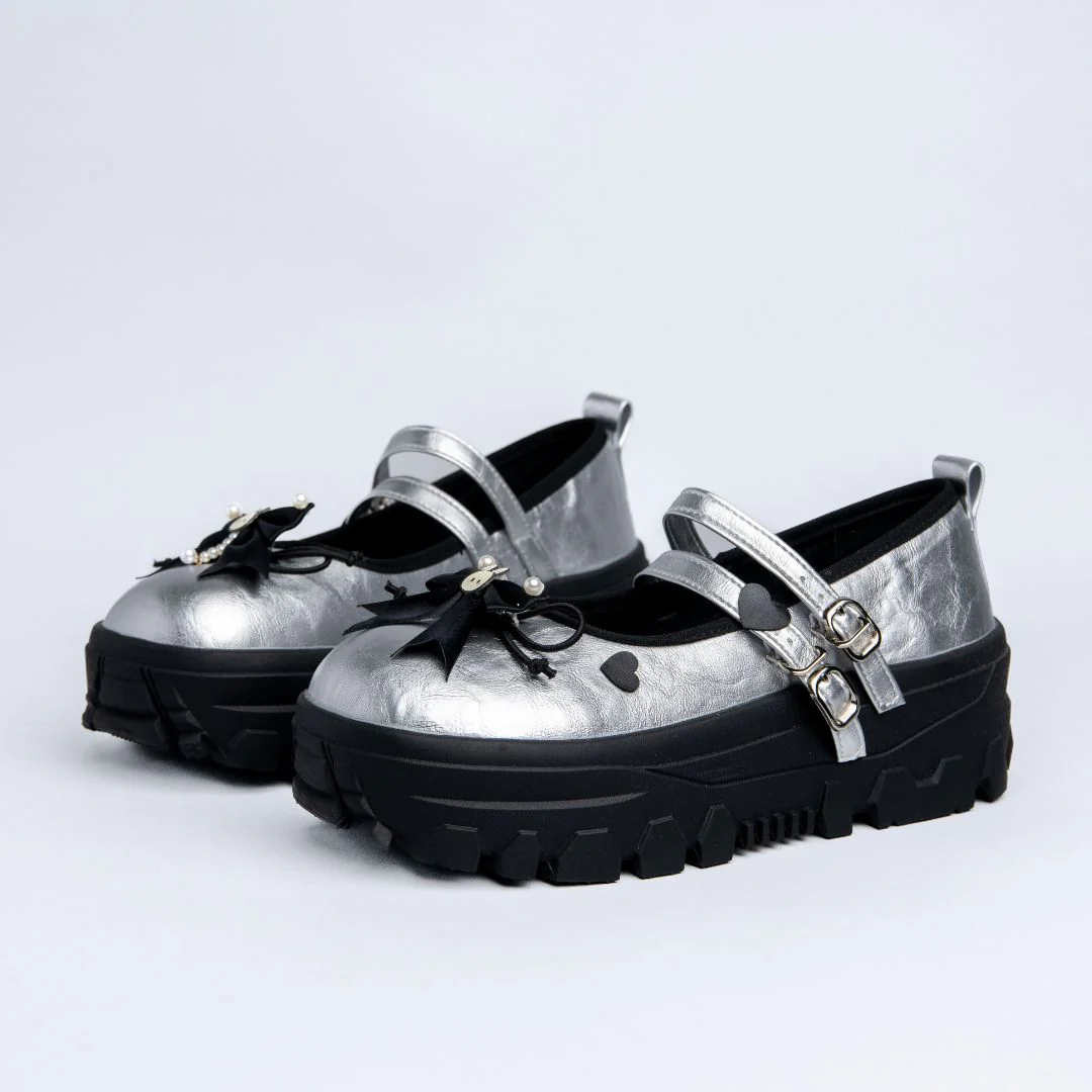 Moonlight Silver Bunny Mary Janes Platform Sneakers - Women's - Image 3