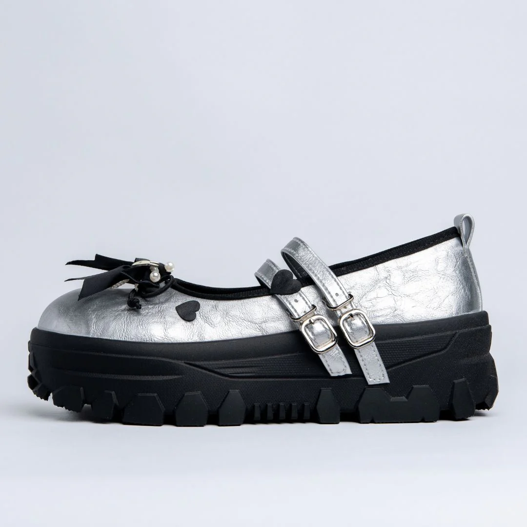 Moonlight Silver Bunny Mary Janes Platform Sneakers - Women's - Image 4