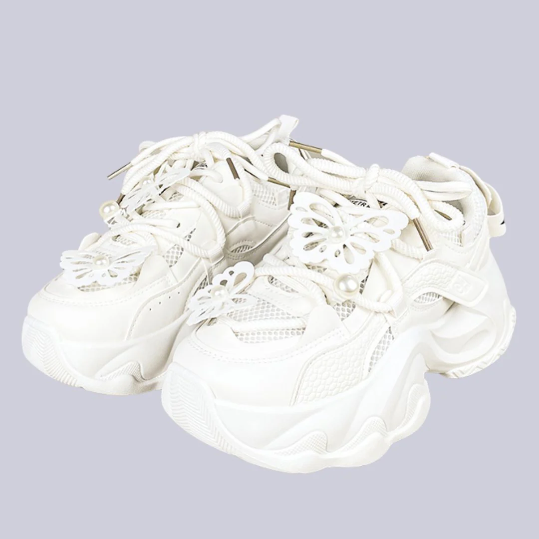 Pearl Butterfly Cloud Chunky Sneakers - Unisex