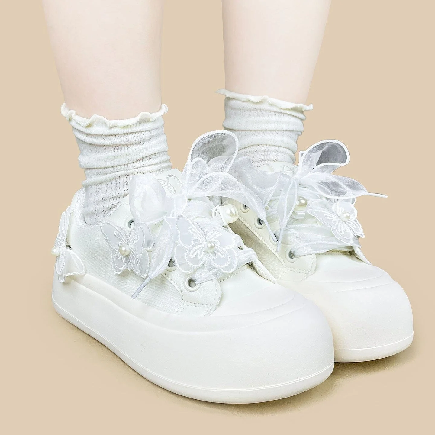 Porcelain Pearl Butterfly Dream Chunky Sneakers - Women's - Image 10