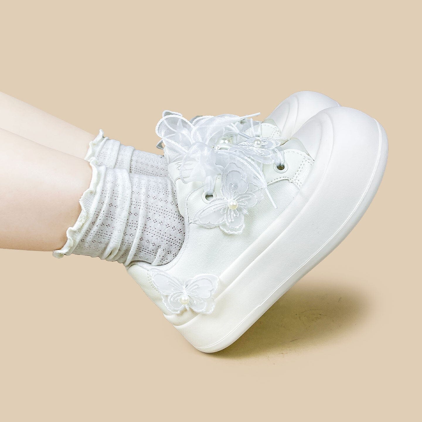 Porcelain Pearl Butterfly Dream Chunky Sneakers - Women's - Image 8
