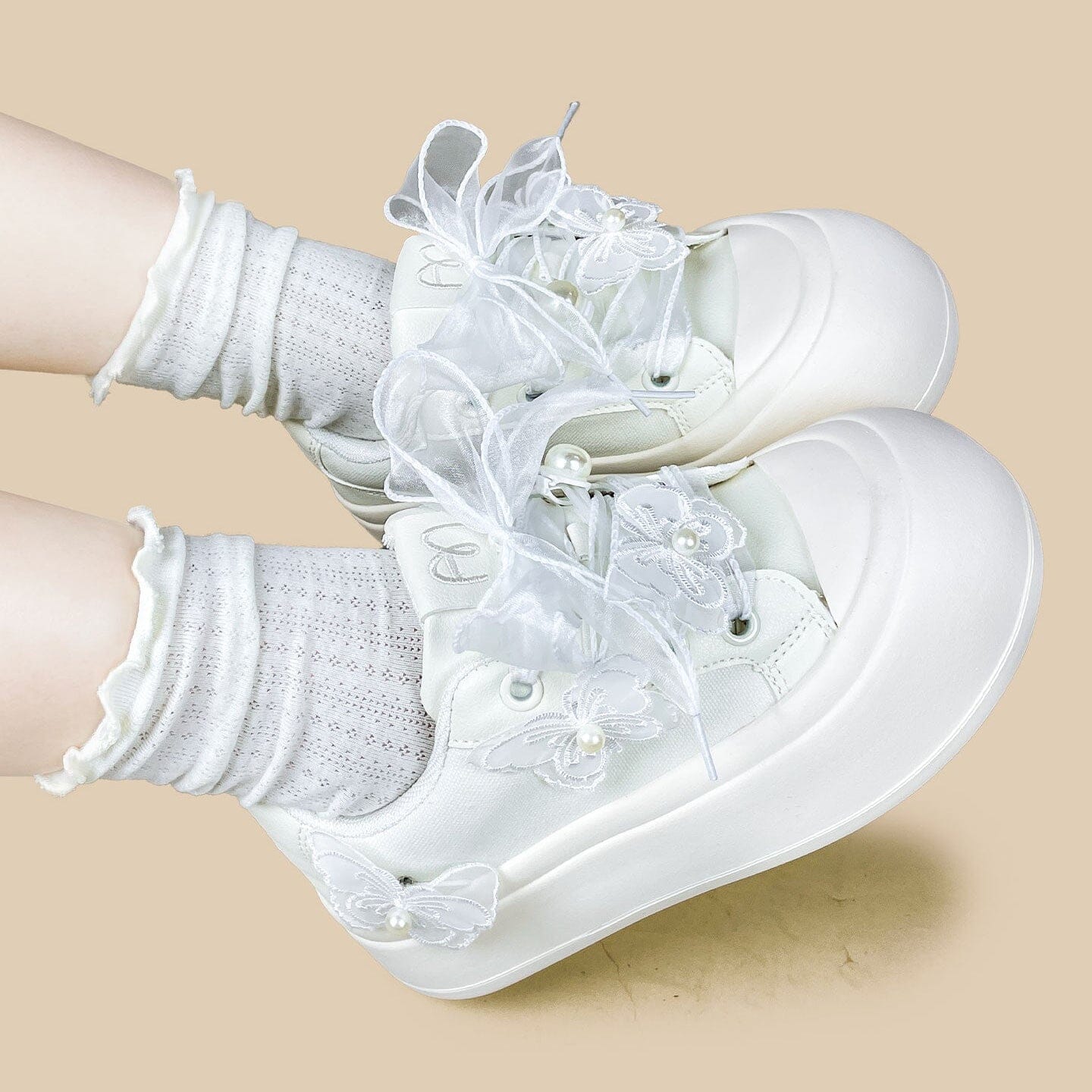 Porcelain Pearl Butterfly Dream Chunky Sneakers - Women's - Image 9