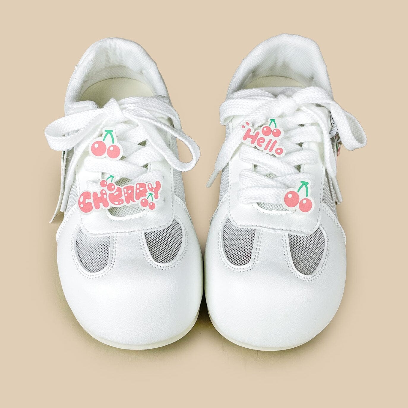Sweet Escape Cherry Charm White Mesh Sneakers – Women’s - Image 3