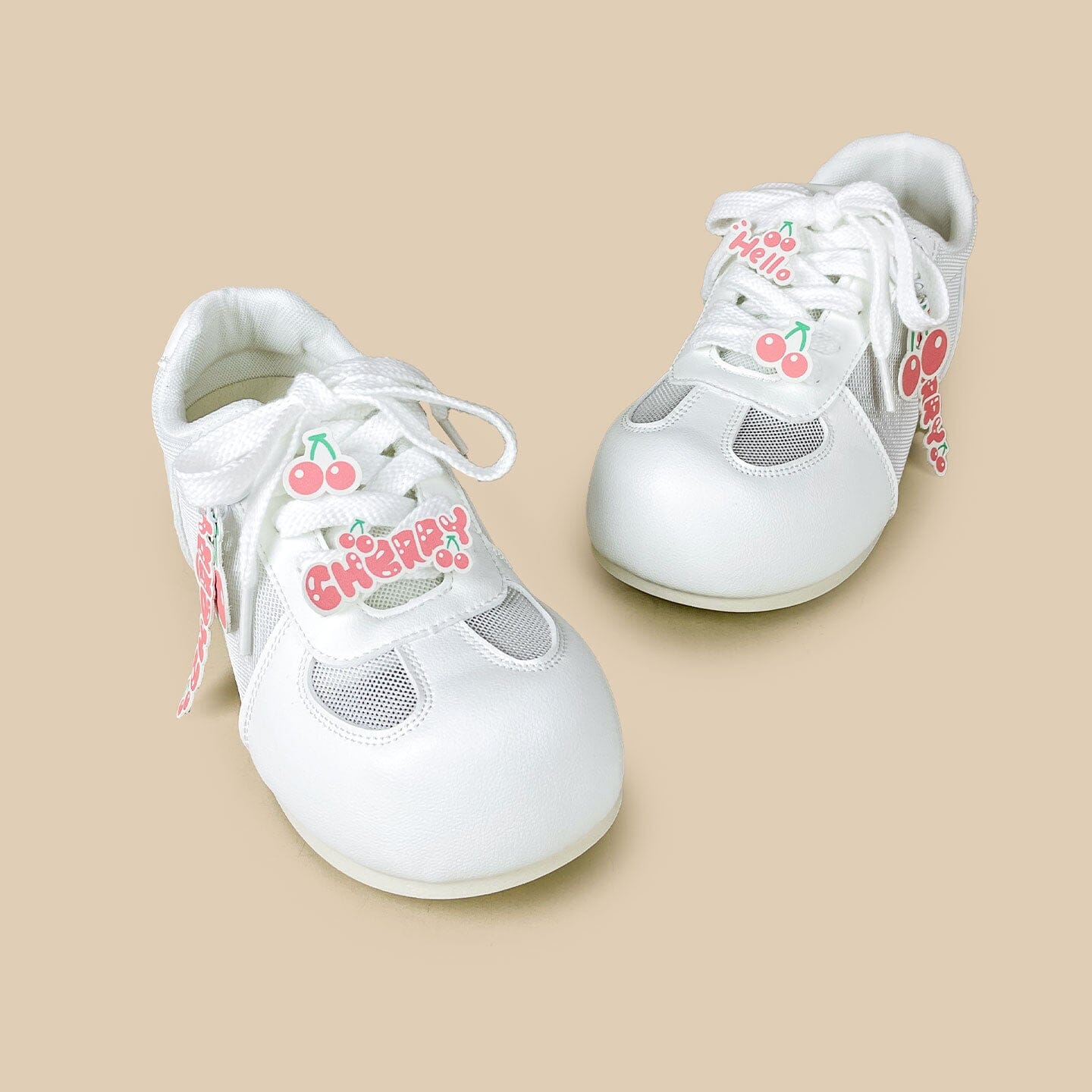 Sweet Escape Cherry Charm White Mesh Sneakers – Women’s - Image 4