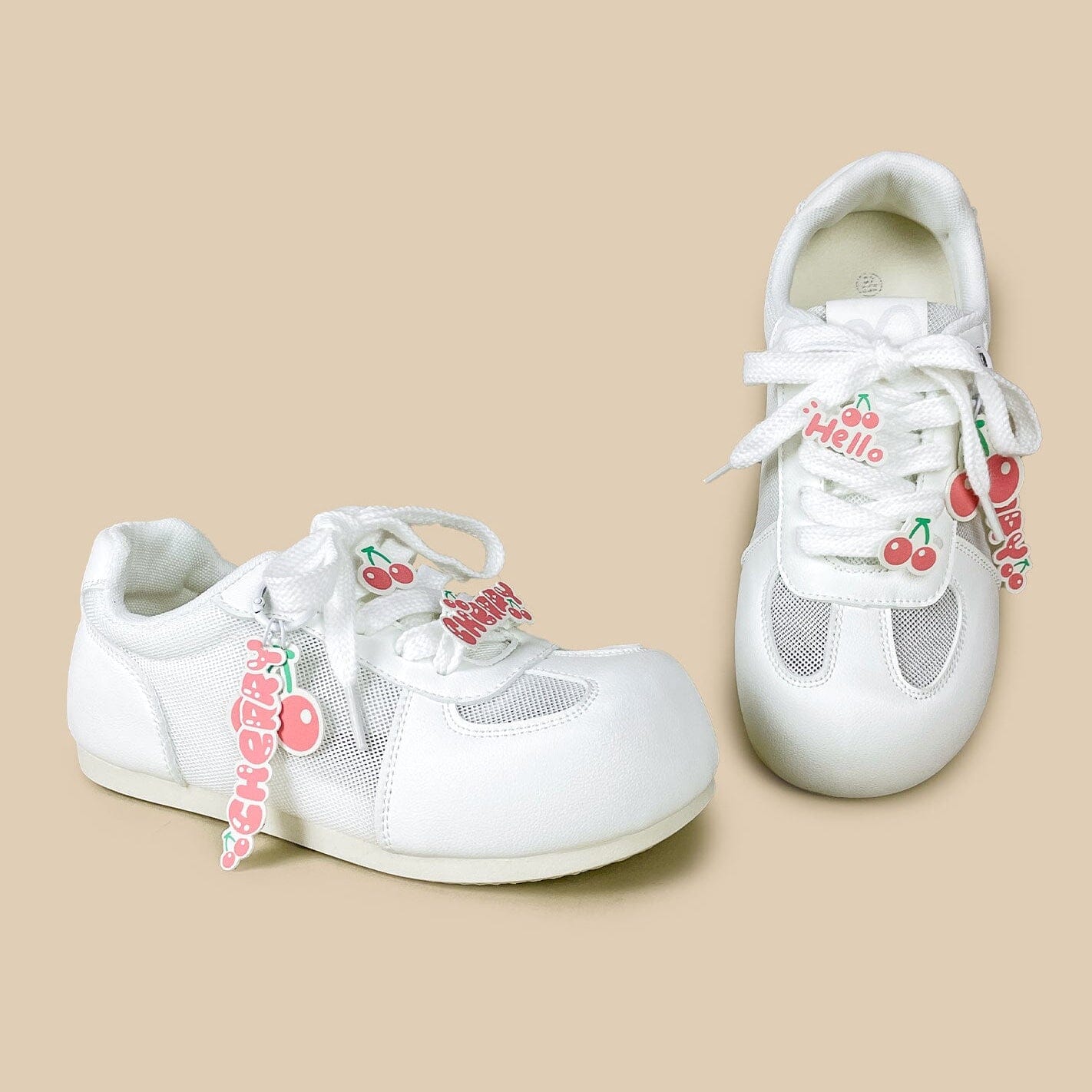 Sweet Escape Cherry Charm White Mesh Sneakers – Women’s - Image 5