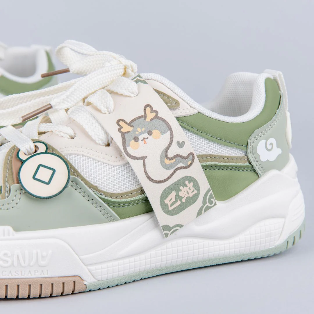 Ultra Cute Sea Snake Chunky Green Shoes - Women's - Image 2